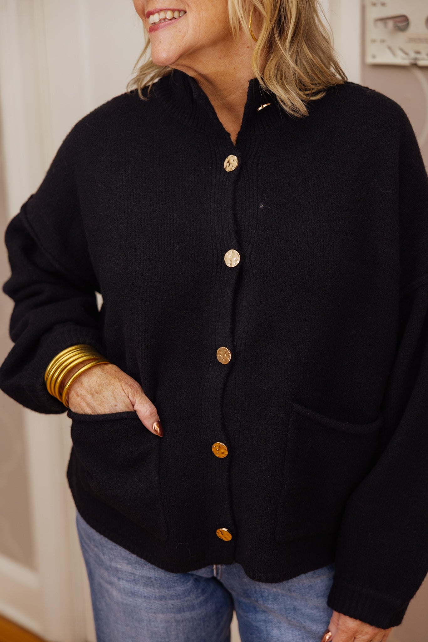 Mock Neck Cardigan